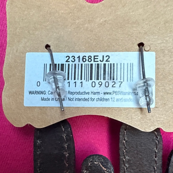 Justin Boots Teal and Pink Cactus Earrings - Picture 4 of 4